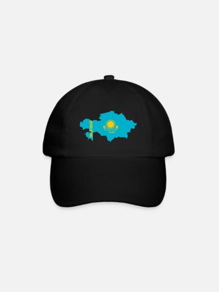 Kasachstan - Baseballkappe - Schwarz/Schwarz