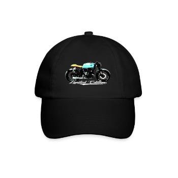 Cafe Racer Vintage Motorrad - Baseballkappe - Schwarz/Schwarz - Vorne