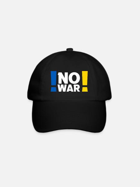 No War Peace Weltfrieden Ukraine - Baseballkappe - Schwarz/Schwarz