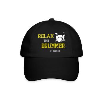 Relax Drummer - Baseballkappe - Schwarz/Schwarz - Vorne