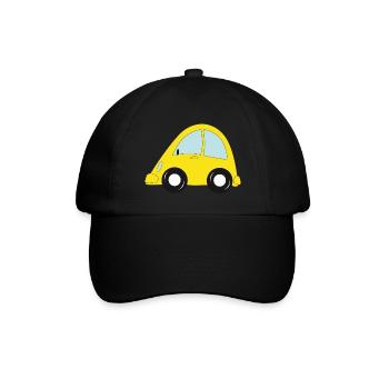 gelbe Auto - Baseballkappe - Schwarz/Schwarz - Vorne