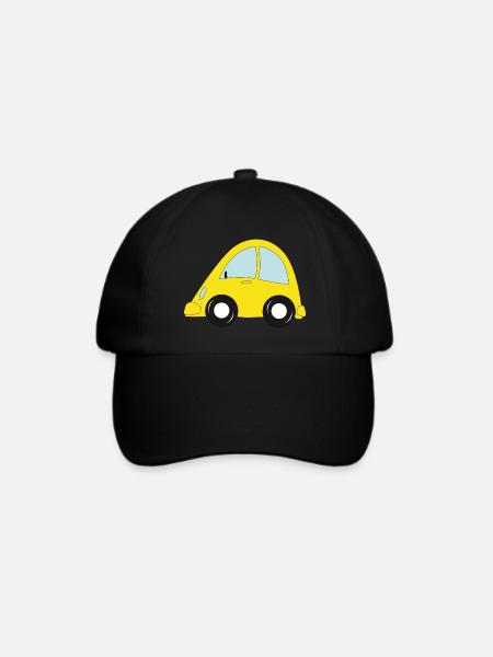 gelbe Auto - Baseballkappe - Schwarz/Schwarz