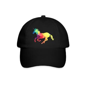 Buntes Einhorn - Baseballkappe - Schwarz/Schwarz - Vorne
