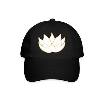 Goldene Lotusblüte - Lotosblüte - Baseballkappe - Schwarz/Schwarz - Vorne