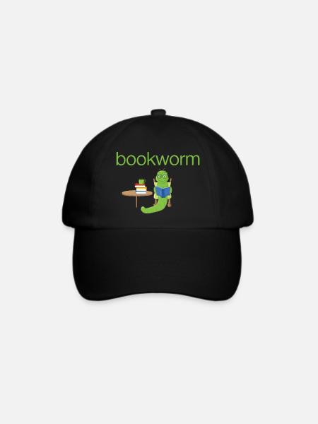 Bookworm, Bücherwurm.Geschenk,lesen,Leseratte - Baseballkappe - Schwarz/Schwarz