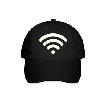 Wifi Weiß - Baseballkappe - Schwarz/Schwarz - Vorne