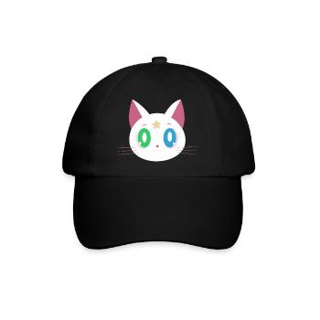 Lustige Katze - Baseballkappe - Schwarz/Schwarz - Vorne