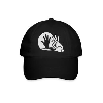 Hand Schattenspiel kaninchen Glow in the dark - Baseballkappe - Schwarz/Schwarz - Vorne