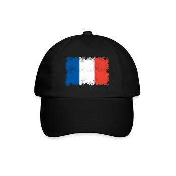 Frankreich flagge, Frankreich, Frankreichfahne - Baseballkappe - Schwarz/Schwarz - Vorne