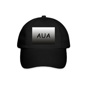 Schriftzug Aua horizontal mit Farbverlauf - Baseballkappe - Schwarz/Schwarz - Vorne