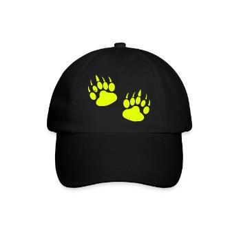 Pfoten Pfotenabdruck Raubtier Tatzen Tatze Füße - Baseballkappe - Schwarz/Schwarz - Vorne