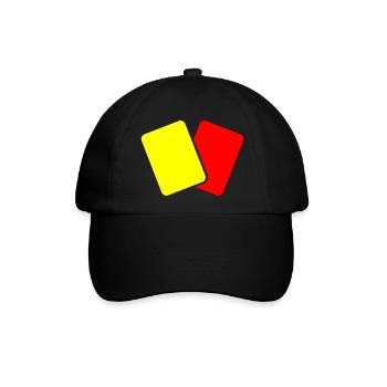 Rote & gelbe Karte Fußball - Baseballkappe - Schwarz/Schwarz - Vorne