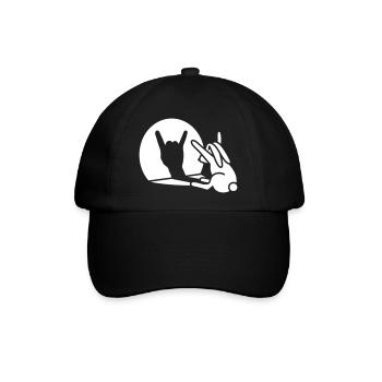 Kaninchen Schatten Hand ROCK Musik HARD ROCK Fan - Baseballkappe - Schwarz/Schwarz - Vorne