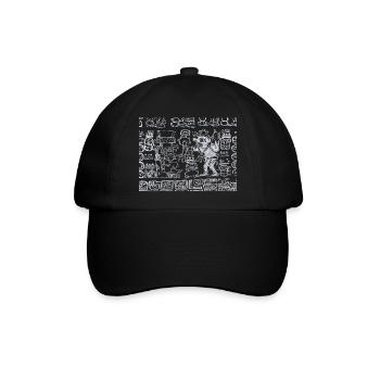 Aztekisches Grafikdesign - Baseballkappe - Schwarz/Schwarz - Vorne