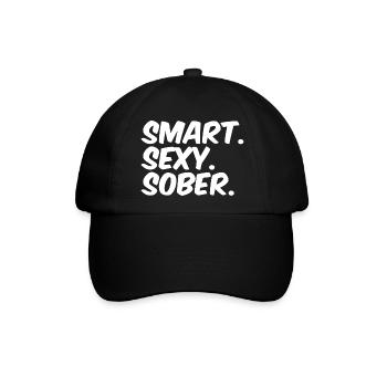 Smart Sexy Sober - Nüchternheit Anti-Alkoholiker - Baseballkappe - Schwarz/Schwarz - Vorne