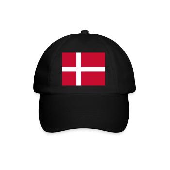Flagge von Dänemark - Baseballkappe - Schwarz/Schwarz - Vorne