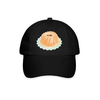 Der beliebte Gugelhupf mit Puderzucker - Baseballkappe - Schwarz/Schwarz - Vorne