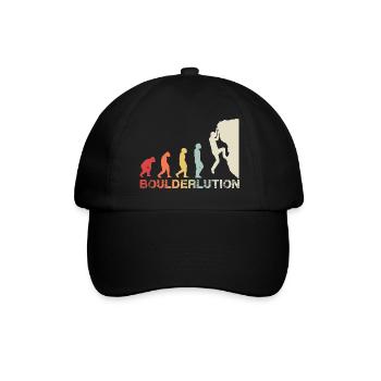 Bouldern Klettern Evolution Bergsteiger Vintage - Baseballkappe - Schwarz/Schwarz - Vorne