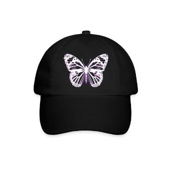 Schmetterling/Butterfly 3D - Baseballkappe - Schwarz/Schwarz - Vorne