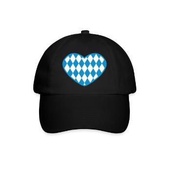 Herz - Bayern - Raute - Baseballkappe - Schwarz/Schwarz - Vorne