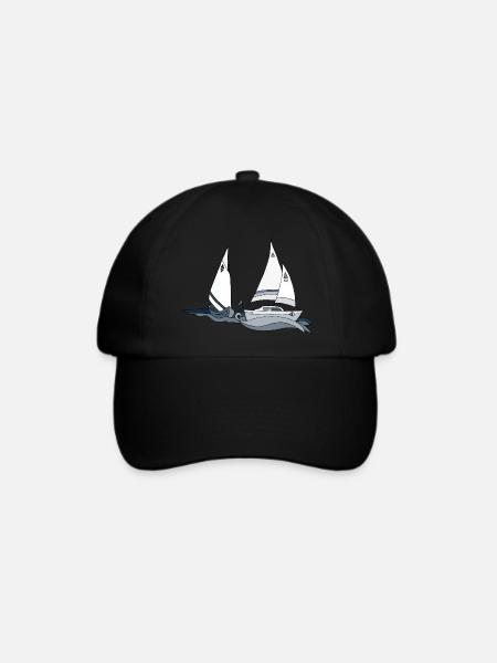 Segelboote - Baseballkappe - Schwarz/Schwarz
