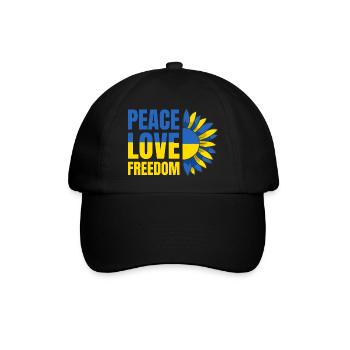 Ukraine Flagge Peace Ukrainische Fahne Frieden - Baseballkappe - Schwarz/Schwarz - Vorne