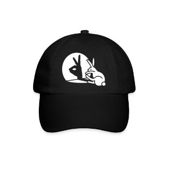 Lustige Kaninchen Hand Schatten Projektion Hase - Baseballkappe - Schwarz/Schwarz - Vorne