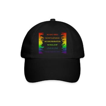 Love is Love - To be Respected - LGBT - Baseballkappe - Schwarz/Schwarz - Vorne