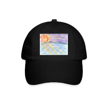 Sonnenuntergang - Baseballkappe - Schwarz/Schwarz - Vorne