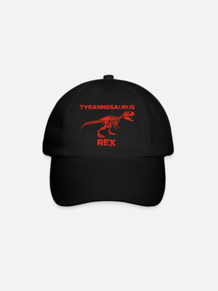 Rotes Tyrannosaurus-Skelett - Baseballkappe - Schwarz/Schwarz