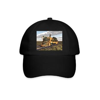 Steampunk Dampflokomotive - Baseballkappe - Schwarz/Schwarz - Vorne
