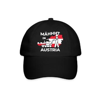 Made in Austria mäht Österreich lustige Sprüche - Baseballkappe - Schwarz/Schwarz - Vorne