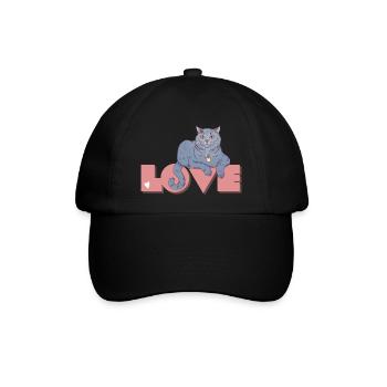 Britische Kurzhaarkatze - Love BKH - Baseballkappe - Schwarz/Schwarz - Vorne