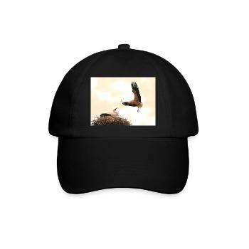 Störche - Baseballkappe - Schwarz/Schwarz - Vorne