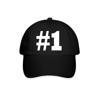 #1 - Baseballkappe - Schwarz/Schwarz - Vorne