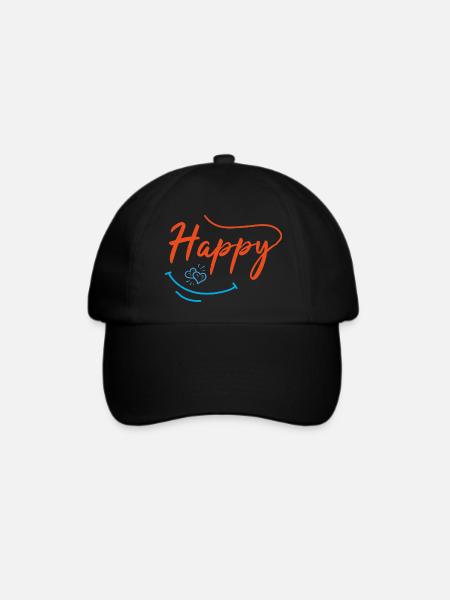 GLÜCKLICH - Baseballkappe - Schwarz/Schwarz
