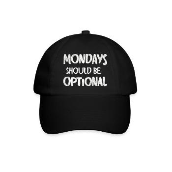 Mondays should be optional Vintage weiss - Baseballkappe - Schwarz/Schwarz - Vorne