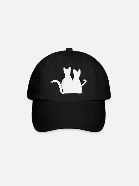 Katzen-Freundschaft - Baseballkappe - Schwarz/Schwarz