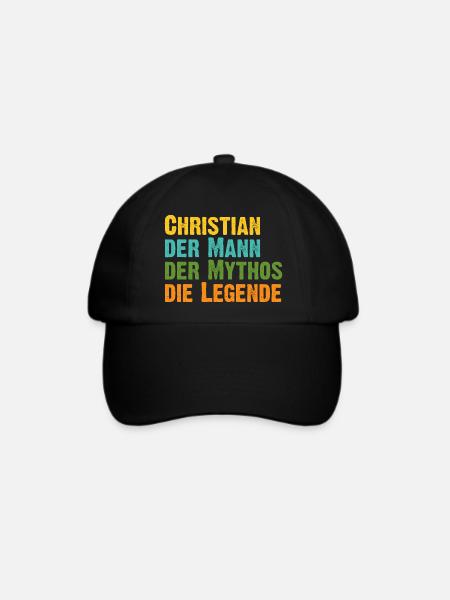 Christian der Mythos die Legende Vorname Christian - Baseballkappe - Schwarz/Schwarz