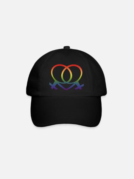 Frauenliebe Regebogenfahne lesbisches Pride Outfit - Baseballkappe - Schwarz/Schwarz