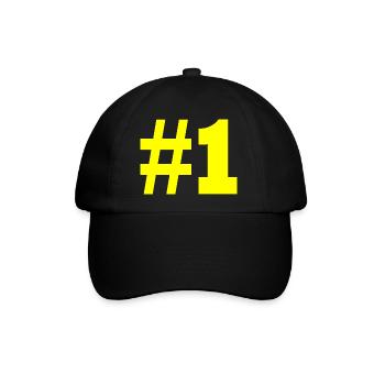 #1 - Baseballkappe - Schwarz/Schwarz - Vorne