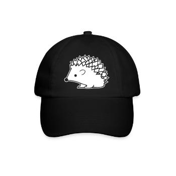 Igel Wald Stachelig Tier - Baseballkappe - Schwarz/Schwarz - Vorne