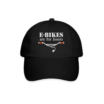E-Bikes sind für Verlierer - Baseballkappe - Schwarz/Schwarz - Vorne