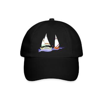 Segelboote - Baseballkappe - Schwarz/Schwarz - Vorne