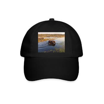 Elefanten am Wasser in Namibia Afrika - Baseballkappe - Schwarz/Schwarz - Vorne