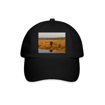 Elefant am Wasser in Namibia Afrika - Baseballkappe - Schwarz/Schwarz - Vorne