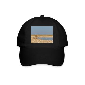 Giraffe und Landschaft im Etosha Nationalpark - Baseballkappe - Schwarz/Schwarz - Vorne