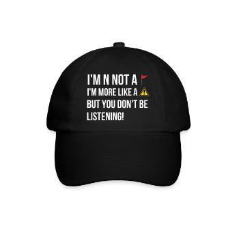 Partnerschaft Beziehung Dating Spruch Englisch - Baseballkappe - Schwarz/Schwarz - Vorne