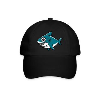 Hai Zeichnung Kind - Baseballkappe - Schwarz/Schwarz - Vorne