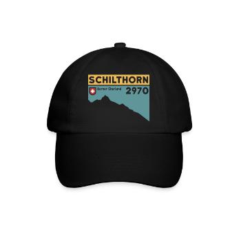 Schilthorn Wanderung Wandern Ski Berner Oberland - Baseballkappe - Schwarz/Schwarz - Vorne